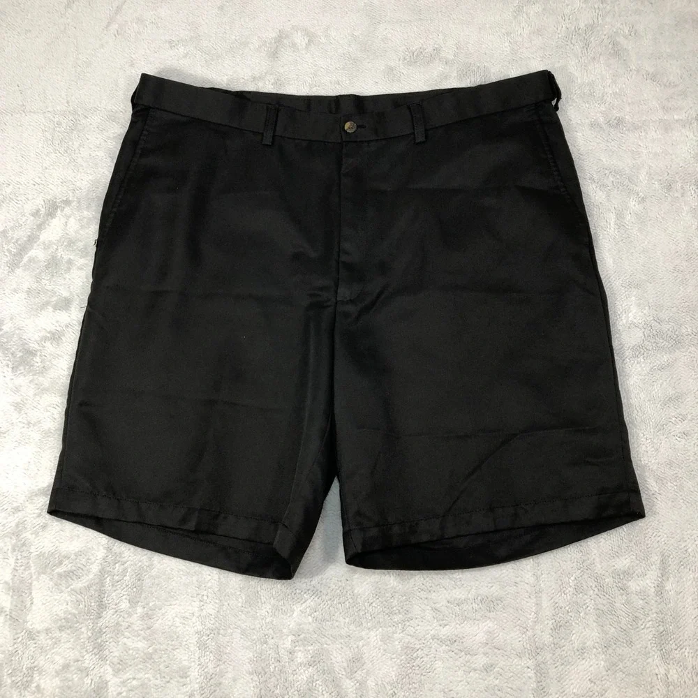 Haggar Shorts Men's Size 40 Black Flat Front Chino Golf Casual Summer Outdoor